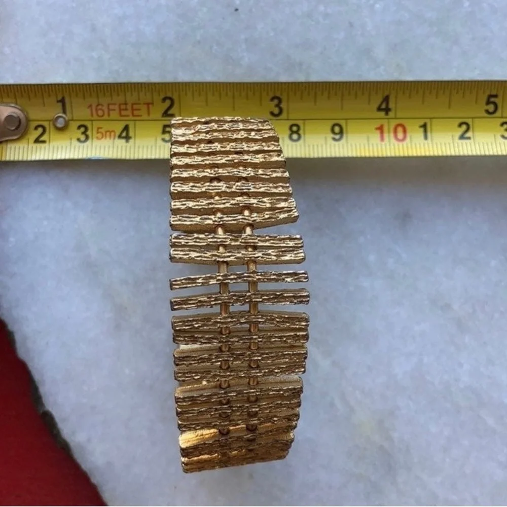 Vintage estate mid-century modern brass cuff bracelet one of a kind unisex